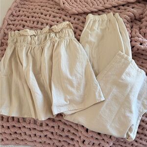 Daisy Cream Jumpsuit with Flowy High-Waisted Design